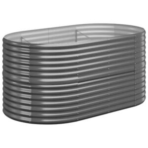 vidaXL antracitszürke horganyzott acél kerti magaságyás 152x80x68 cm kép