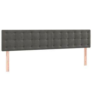 vidaXL sötétszürke bársony fejtámla 160x5x78/88 cm kép