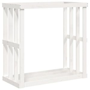 vidaXL fehér tömör fenyőfa kültéri rönktároló 108 x 52 x 106 cm kép