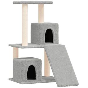 vidaXL világosszürke macskabútor szizál kaparófákkal 82 cm kép