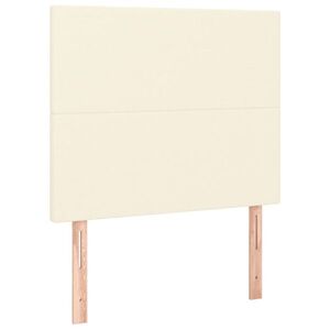 vidaXL krémszínű műbőr fejtámla 100x5x118/128 cm kép