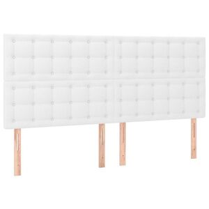 vidaXL fehér műbőr fejtámla 200 x 5 x 118/128 cm kép