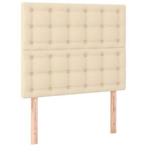 vidaXL krémszínű szövet fejtámla 80x5x118/128 cm kép