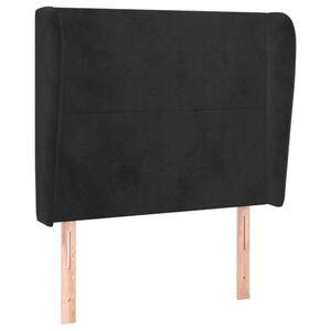 vidaXL fekete bársony fejtámla szárnyakkal 83 x 23 x 118/128 cm kép