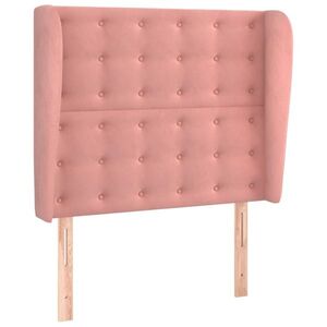 vidaXL rózsaszín bársony fejtámla szárnyakkal 83 x 23 x 118/128 cm kép