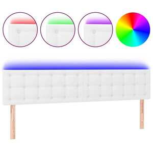 vidaXL fehér műbőr LED-es fejtámla 180 x 5 x 78/88 cm kép
