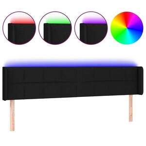 vidaXL fekete szövet LED-es fejtámla 203 x 16 x 78/88 cm kép