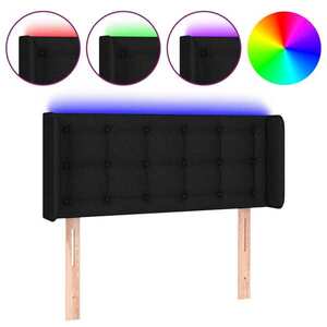 vidaXL fekete szövet LED-es fejtámla 103 x 16 x 78/88 cm kép