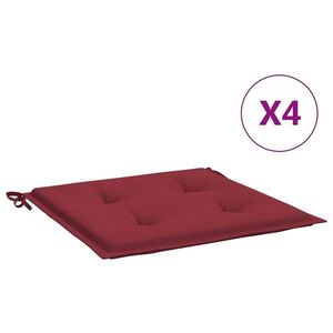 vidaXL 4 db bordó oxford szövet háttámlás székpárna 40x40x4 cm kép