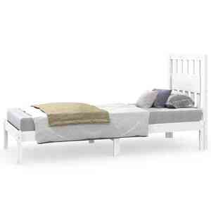 vidaXL Small Single fehér tömör fenyőfa ágykeret 75 x 190 cm kép