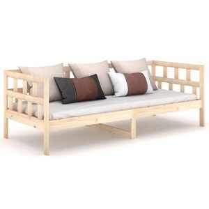 vidaXL tömör fenyőfa kanapéágy 90 x 190 cm kép