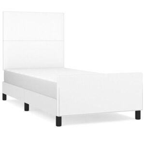 vidaXL fehér műbőr ágykeret fejtámlával 80 x 200 cm kép