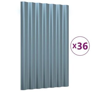 vidaXL 36 db szürke horganyzott acél tetőpanel 60x36 cm kép