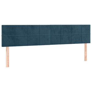 vidaXL sötétkék bársony fejtámla 200 x 5 x 78/88 cm kép