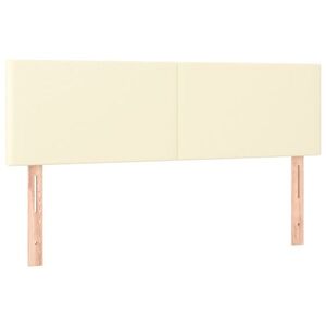 vidaXL krémszínű műbőr fejtámla 144x5x78/88 cm kép