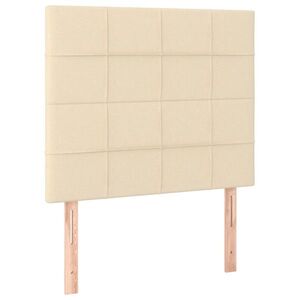 vidaXL krémszínű szövet fejtámla 80x5x118/128 cm kép