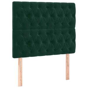 vidaXL sötétzöld bársony fejtámla 100 x 7 x 118/128 cm kép