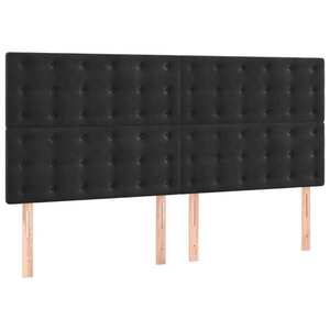 vidaXL fekete bársony fejtámla 160x5x118/128 cm kép