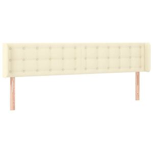 vidaXL krémszínű műbőr szárnyas fejtámla 203x16x78/88 cm kép