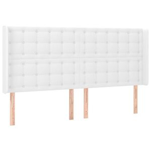 vidaXL fehér műbőr fejtámla szárnyakkal 183x16x118/128 cm kép