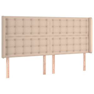 vidaXL cappuccino műbőr fejtámla szárnyakkal 163x16x118/128 cm kép