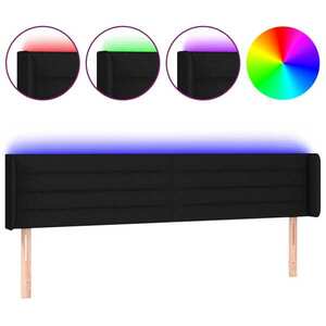 vidaXL fekete szövet LED-es fejtámla 163 x 16 x 78/88 cm kép