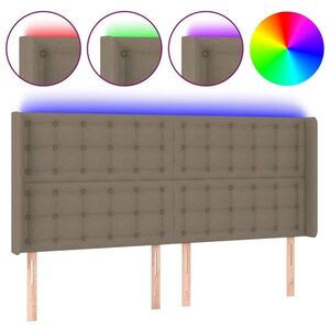vidaXL tópszínű szövet LED-es fejtámla 163x16x118/128 cm kép