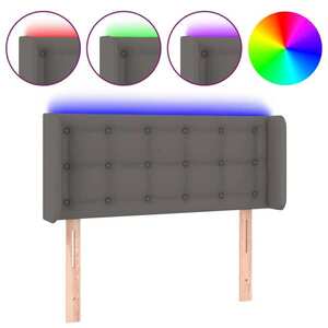 vidaXL szürke műbőr LED-es fejtámla 83x16x78/88 cm kép