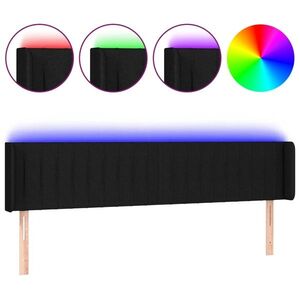 vidaXL fekete szövet LED-es fejtámla 163 x 16 x 78/88 cm kép