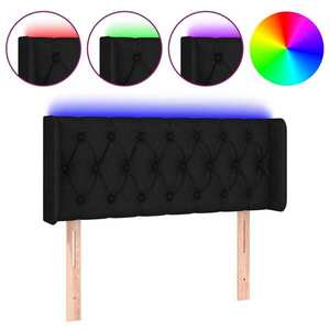 vidaXL fekete szövet LED-es fejtámla 103 x 16 x 78/88 cm kép