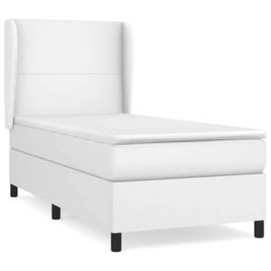 vidaXL fehér műbőr rugós ágy matraccal 80 x 200 cm kép