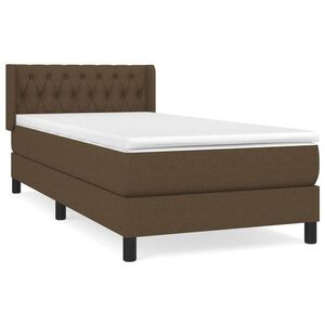vidaXL sötétbarna szövet rugós ágy matraccal 90 x 200 cm kép