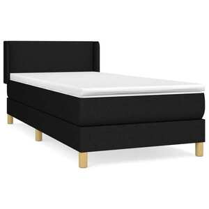 vidaXL fekete szövet rugós ágy matraccal 90x200 cm kép