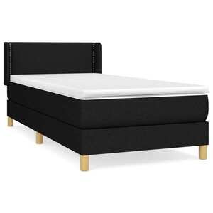 vidaXL fekete szövet rugós ágy matraccal 100 x 200 cm kép