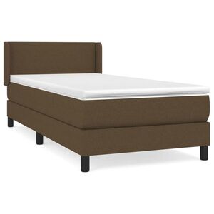 vidaXL sötétbarna szövet rugós ágy matraccal 90 x 200 cm kép