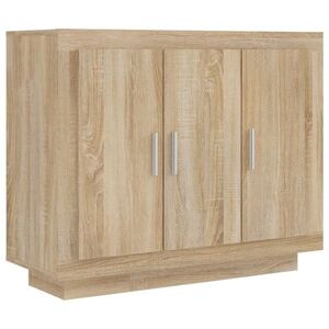 vidaXL sonoma-tölgyszínű szerelt fa tálalóasztal 92 x 35 x 75 cm kép