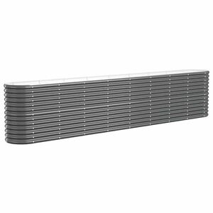 vidaXL antracitszürke horganyzott acél kerti magaságyás 332x40x68 cm kép