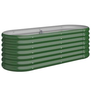 vidaXL zöld horganyzott acél kerti magaságyás 114x40x36 cm kép