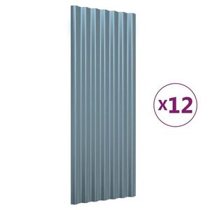vidaXL 12 db szürke horganyzott acél tetőpanel 100 x 36 cm kép