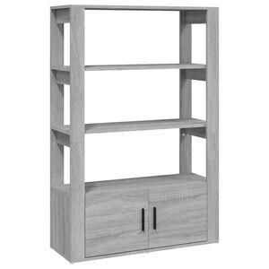 vidaXL szürke sonoma színű szerelt fa tálalószekrény 80x30x119, 5 cm kép