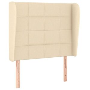 vidaXL krémszínű szövet fejtámla szárnyakkal 83 x 23 x 118/128 cm kép