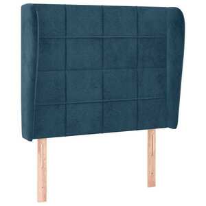 vidaXL sötétkék bársony fejtámla szárnyakkal 93 x 23 x 118/128 cm kép