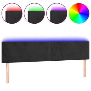 vidaXL fekete bársony LED-es fejtámla 160x5x78/88 cm kép