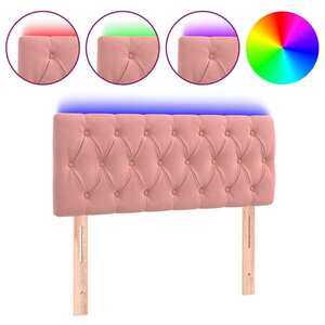 vidaXL rózsaszín bársony LED-es fejtámla 90 x 7 x 78/88 cm kép