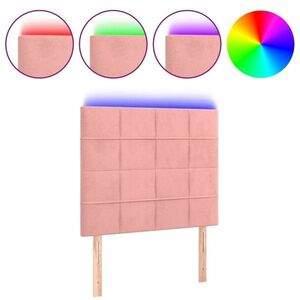 vidaXL rózsaszín bársony LED-es fejtámla 90x5x118/128 cm kép