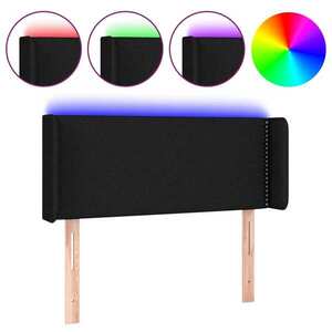 vidaXL fekete szövet LED-es fejtámla 93 x 16 x 78/88 cm kép