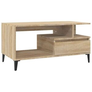 vidaXL sonoma tölgy színű szerelt fa dohányzóasztal 90x49x45 cm kép