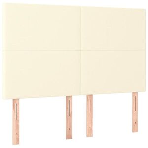 vidaXL krémszínű műbőr fejtámla 144x5x118/128 cm kép