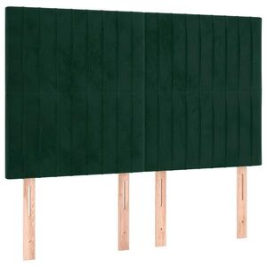 vidaXL sötétzöld bársony fejtámla 144x5x118/128 cm kép