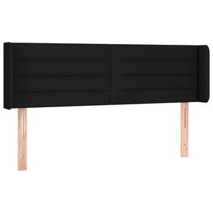 vidaXL fekete szövet fejtámla szárnyakkal 147x16x78/88 cm kép